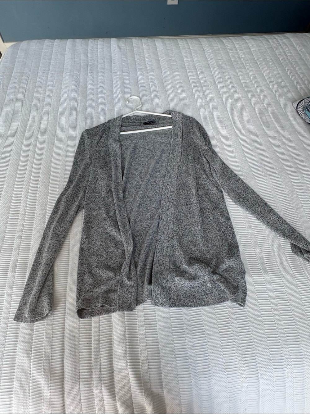 Gray Open-Front Women's Sweater Cardigan